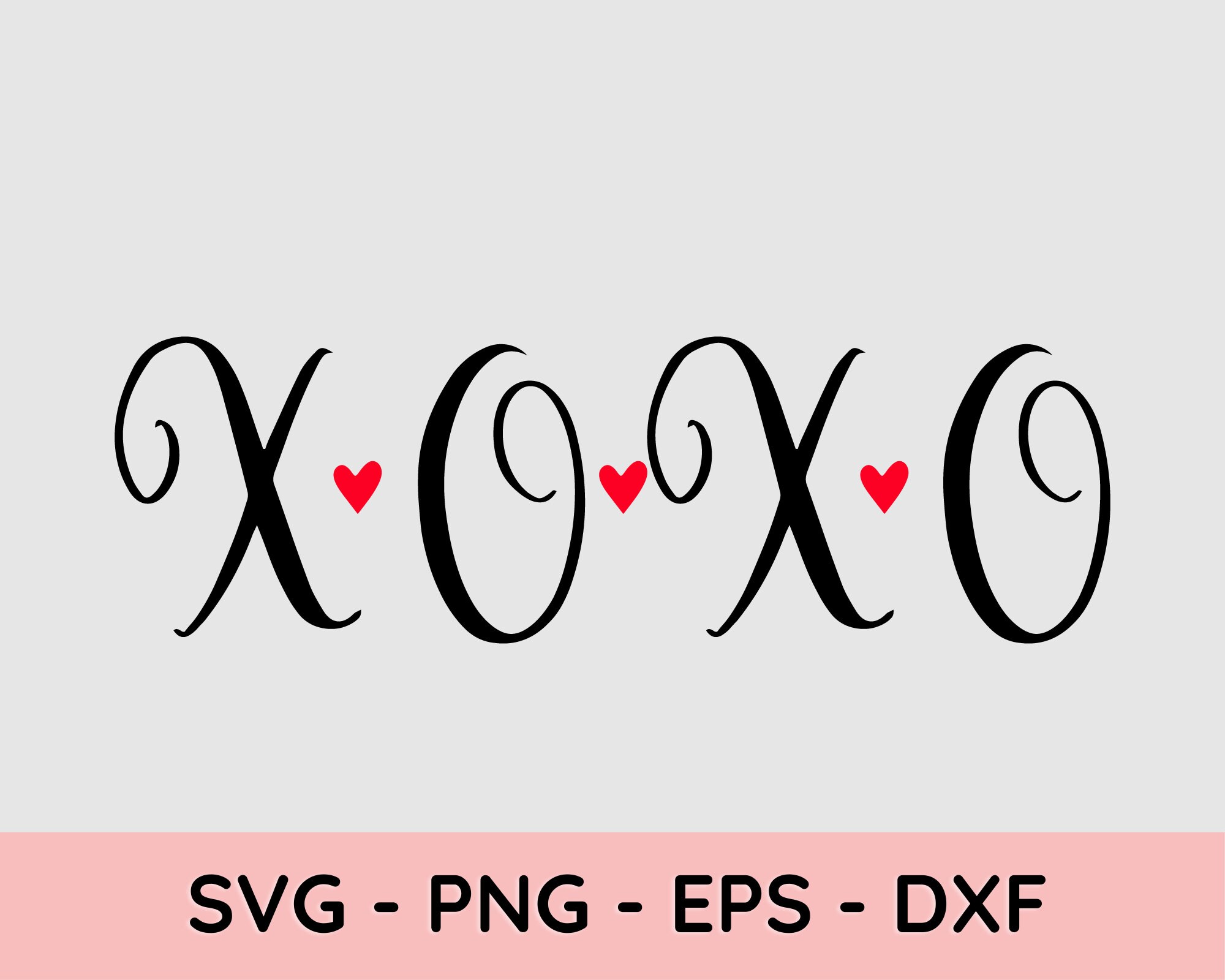 Hugs and Kisses SVG PNG PDF, Xoxo Svg, Heart Svg, Valentines Svg, Love ...