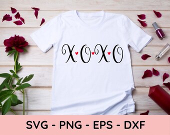 Hugs and Kisses SVG PNG PDF, Xoxo Svg, Heart Svg, Valentines Svg, Love Svg, Valentine Shirt Svg, Hello Valentine Shirt, Valentine's Day Svg