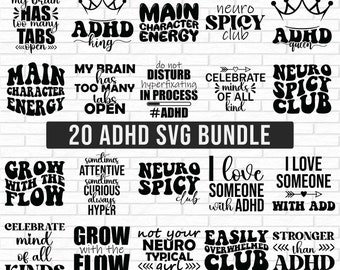 Paquete SVG de TDAH, svg consciente de TDAH, conciencia de TDAH, archivo svg de TDAH, archivo de corte de TDAH, amo a alguien con TDAH, camisa de conciencia de TDAH svg