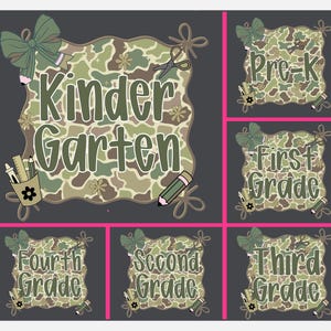 Camo Back to School Bundle Png, First Day PNG, Pre-K to Third Grade Png,School Boy Sublimation, Preppy Back To School Png, Camouflage Png