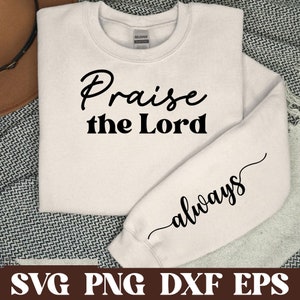 Prijs de Heer Svg Png, Elegante Boho Christian Quote SVG, Sleeve Shirt Design Svg, Faith PNG Inspirerende Quotes Svg, God Svg, Jezus svg