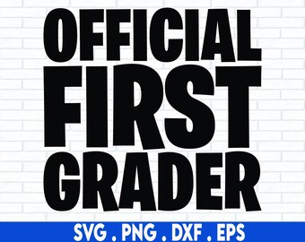 Archivo de corte SVG oficial de primer grado, archivo digital, svg de grado escolar, svg de primer grado, camisa de primer grado svg, svg con letras a mano