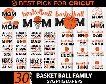 Paquete svg de la familia de baloncesto, svg de baloncesto ruidoso y orgulloso, equipo de baloncesto svg, mamá de baloncesto svg, vida de baloncesto, svg de baloncesto, png