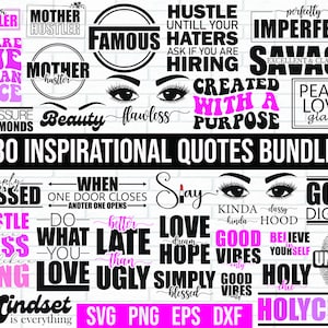 Inspirational Quotes Svg Bundle, Positive Daily Affirmations Svg, Empowered Women Svg, Boho Self Love svg, Believe Svg, Saying Svg