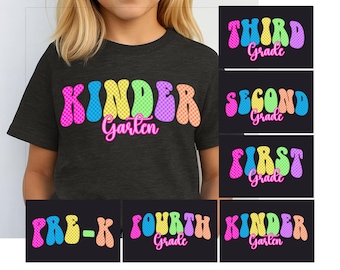 Kariertes Neon Zurück zur Schule Png, Preppy Zurück zur Schule Bündel Png, Neon Distressed Erste / Zweite / Dritte Klasse Bundle Png, Bunte Schule
