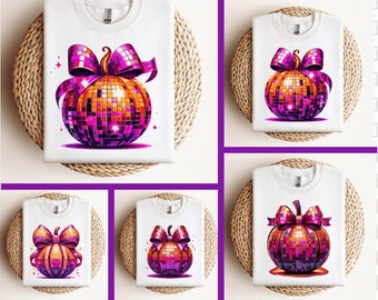 Disco Kürbis Png-Bundle, Disco Kürbis Png, Herbst Png, Trendy Herbst Design, Herbst Design, Coquette Png, Kürbis Png