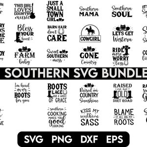 Bundle SVG du sud, Southern Girl, Southern svg, Country svg, Cowgirl Svg, Country Life Svg, Howdy Yall svg, Country Music png