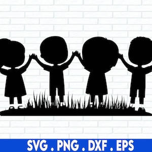 Children SVG, Kids Svg, Boys Svg, Girls Svg, Siblings Svg, Children Silhouette Svg, School Children svg, Cut File Cricut, Silhouette