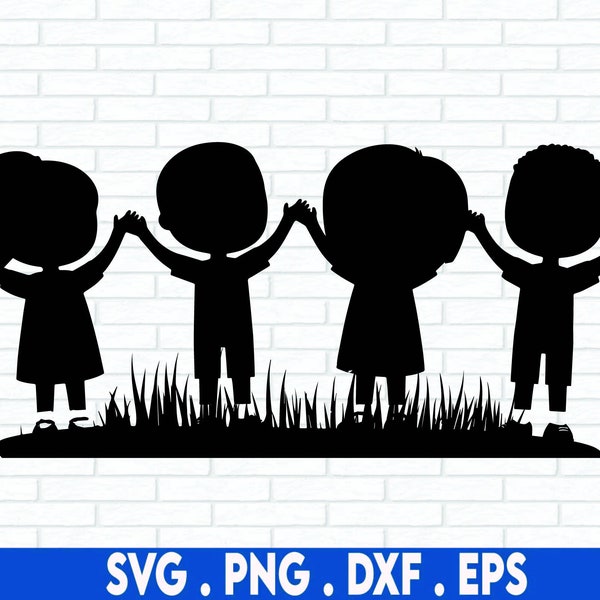 Children SVG, Kids Svg, Boys Svg, Girls Svg, Siblings Svg, Children Silhouette Svg, School Children svg, Cut File Cricut, Silhouette