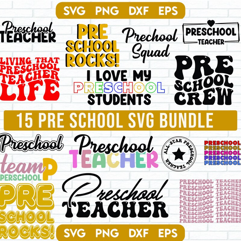 Preschool Teacher Svg - Etsy