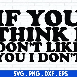 If You Think I Don&#39;t Like You I Don&#39;t SVG, Funny Design, Funny Quote Svg, Sarcastic Svg, Wavy stacked Svg, Adult Humor Png, Sublimation Png
