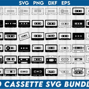 Cassette SVG-bundel, Cassette Tape overzicht, Cassette Tape Vector Logo pictogrambestanden, Cassette Svg, Muziek Svg, audiocassette Svg, Cassette Tape Svg