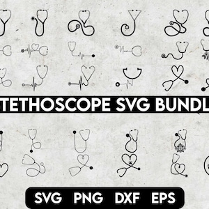 Stethoscoop Svg Bundel, Hart Stethoscoop Svg, Stethoscoop Hartslag, Nurse Life Svg, Medische Svg, Hartslag Svg, Stethoscoop Cut Bestand