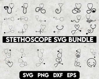 Stethoscope Svg Bundle, Heart Stethoscope Svg, Stethoscope Heartbeat, Nurse Life Svg, Medical Svg, Heartbeat Svg, Stethoscope Cut File