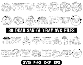 Dear Santa tray svg, Milk and Cookies, Cookies for Santa svg, carrot svg, Santa cookie tray svg, Milk for santa svg, carrot for rudolph svg
