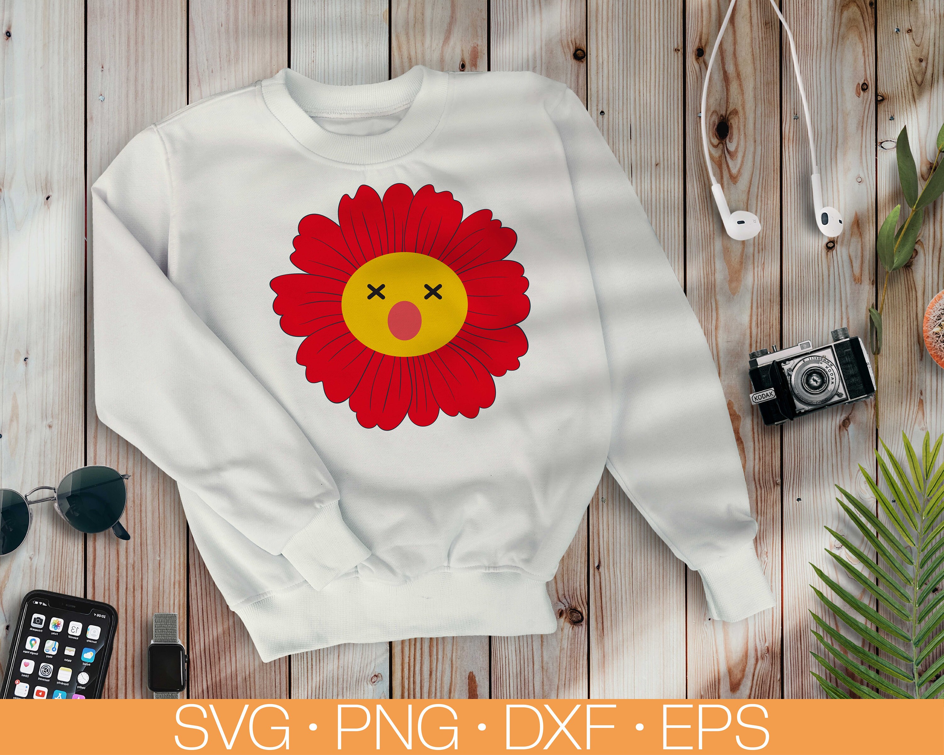 Retro Smiley Flowers Svg Bundle, Groovy Smiley Flower Svg, Retro Flower ...