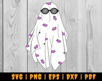 Ghost svg, Girl Ghost Svg, Floral Ghost svg, Halloween Svg, Cute Ghost Svg, Ghost Png, Halloween Silhouette, svg file, cricut,  Download