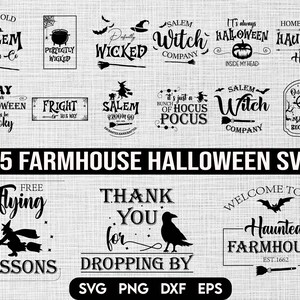 Farmhouse Halloween SVG Bundle, Halloween Decor svg, Vintage Halloween svg, Old Halloween svg, Happy Halloween svg, SVG Cricut Sublimation