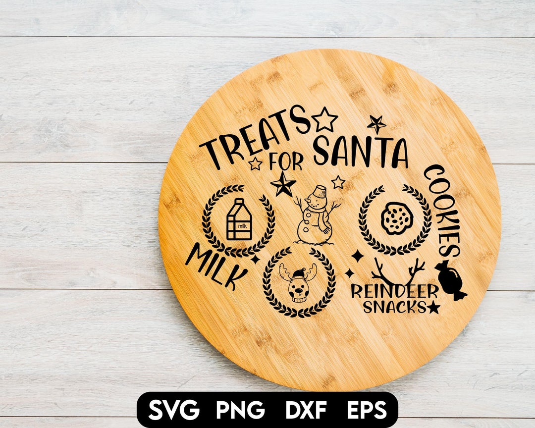 サンタへのおやつトレイ svg、ミルクとクッキー、サンタへのクッキー