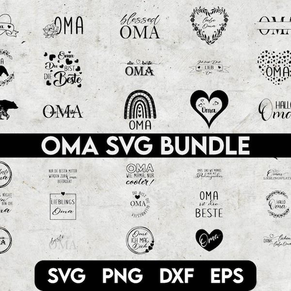German Oma Plotter SVG bundle, Liebe Omi svg, Wreath Split Monogram svg, Heart Rainbow svg, Beste Oma svg, Plotterdatei Oma svg