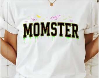 Neon Momster Halloween Png, Drip Halloween Mom Png, Neon Witchy Woman Png, Funny Neon Momster Shirt Spooky Vibes Png, Digital Design