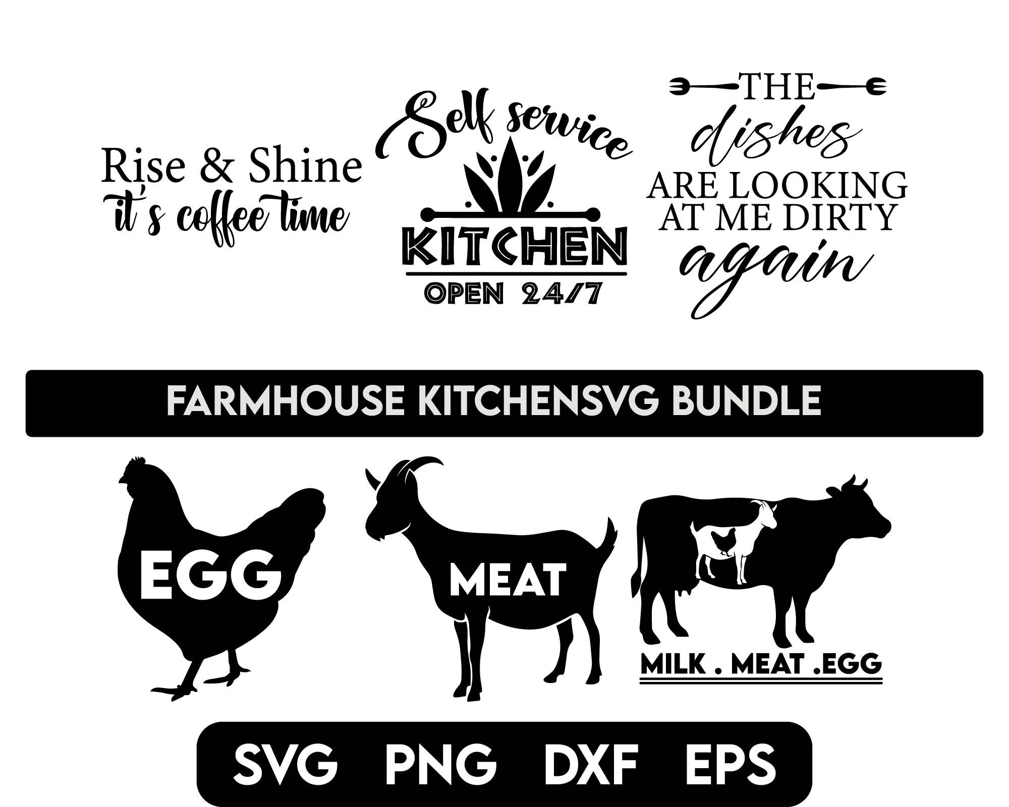 Farmhouse Kitchen Svg Bundle, Kitchen Sign Making Svg, Kitchen Sign Svg ...