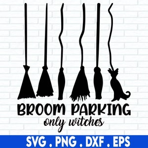 Heks bezems SVG, Halloween SVG, bezem parkeren SVG, alleen heksen, grappig, PNG, bestanden voor Cricut, silhouet, sublimatie ontwerpen downloads