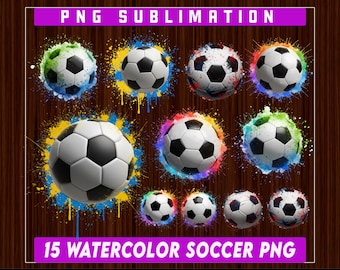 Paquete de imágenes prediseñadas de fútbol en acuarela, balón de fútbol PNG, zapatos de fútbol PNG, imágenes prediseñadas de acuarela PNG, carteles de fútbol, arte imprimible de fútbol, pelota PNG