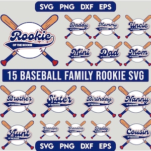 Pacote SVG de Novato da Família de Beisebol, Novato do Ano do Primeiro Aniversário, Pacote SVG de Camisa de Família de Beisebol, Camisa de Beisebol SVG, Feliz Aniversário