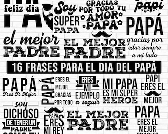 Frases para el Dia del Papá Svg Png Bundle, Gracias Papá Svg, Spanish SVG Bundle, Papa te Quiero Svg, Papa Shirt Svg, Papa Sublimation Svg