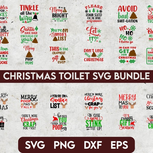 Christmas Toilet Paper Svg Bundle, Christmas gag gift svg, Toilet paper roll svg, Funny toilet paper sign svg, bathroom sign svg, christmas