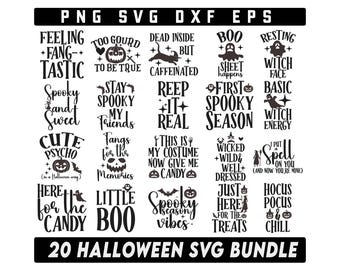 Roliga Halloween-citat SVG-paket, Halloween-dag SVG-paket, läskiga citat Svg, häxsvg, spöksvg, skelettsvg, trendig halloween-svg