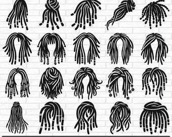 Dreadlocks SVG Bundle, Dreadlocks dxf, Dreadlocks png, Dreadlocks vector, Dreadlocks clipart, Dreadlocks Hair, Natural Hair