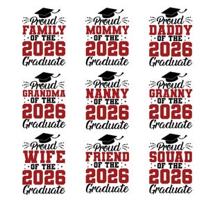Dumna rodzina absolwenta rocznika 2026 (SVG), Dumna rodzina absolwenta (SVG), Klasa 2026, Ukończenie szkoły (SVG), Pakiet ukończenia szkoły (SVG) z 2026 r., Rodzina absolwenta (SVG) zdjęcie 2