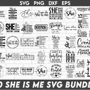 Ella soy yo SVG Bundle, Citas positivas Svg, Afirmación de mujer Svg, Motivacional Svg, Ella es fuerte Svg, Yo soy ella Ella soy yo svg, mujer fuerte