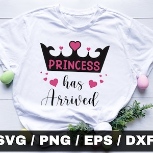 The Princess Has Arrived SVG, Baby Svg, Baby girl Png, Newborn Svg, Baby Girl Svg, Baby Onesie Svg, The Princess Has Arrived png, baby shirt