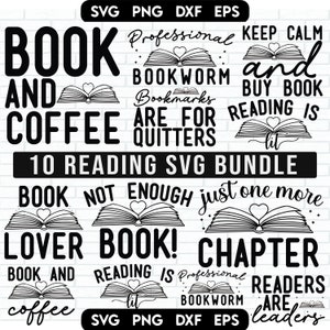 Reading SVG Bundle, Book Lovers svg, Librarian svg, Book Quotes svg, Book Worm svg, Book Bundle svg, bookish svg