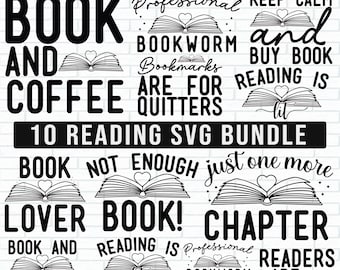 Reading SVG Bundle, Book Lovers svg, Librarian svg, Book Quotes svg, Book Worm svg, Book Bundle svg, bookish svg