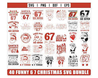Funny 6 7 Christmas Meme Svg, Six Seven Christmas Tree Svg, Funny Santa Svg, Christmas Svg, Digital Download, Funny Six Seven Quote svg