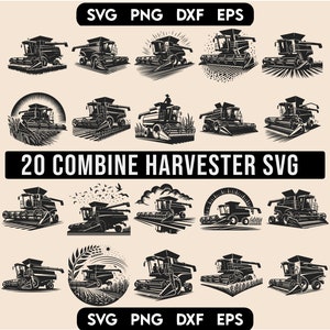 Moissonneuse-batteuse SVG Bundle, véhicule agricole SVG, SVG de moissonneuse-batteuse, moissonneuse-batteuse Svg, moissonneuse-batteuse des cliparts, T-shirt vie à la ferme