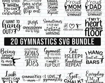 Gymnastik SVG-paket, Gymnastik SVG, Gymnast-klippfil, Gymnastikcitat, Sport Svg, Rytmisk Gymnastik Svg, Gymnastikdesign Svg