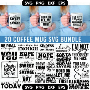 Lot de tasses à café SVG, svg d'humour de bureau, citations sarcastiques svg, Svg de tasse de motivation, tasse à café drôle svg, svg de tasse à café, tasse à café SVG