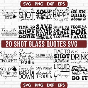 Pacchetto di citazioni sui bicchierini da shot in formato SVG, Shot in formato SVG, Involucro per bicchierini da shot in formato SVG, Tequila in formato SVG, Bere in formato SVG divertente, Detti divertenti da ubriachi in formato SVG