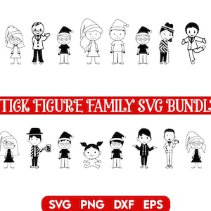 Stick Family SVG Bundle, Stick Family cut files, Stick Figure Svg, Stick Family clipart, Stick People SVG, Stick date svg, Line Art svg image 6