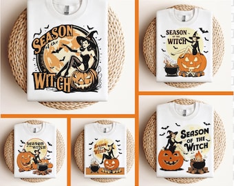 Saison de la sorcière PNG Svg, Halloween png, choses sorcieres png, png vintage, png effrayant, conception de squelette, Halloween drôle png