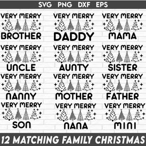 Paquete de Svg de Navidad familiar a juego, muy feliz mamá, Svg de camisetas navideñas, Svg de pijamas navideños, Svg de mamá y yo, diseños de sublimación Png