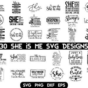 She is me SVG Bundle, Postive quotes Svg, Woman affirmation Svg, Motivational Svg, She is strong Svg, I am She She is Me svg, strong woman