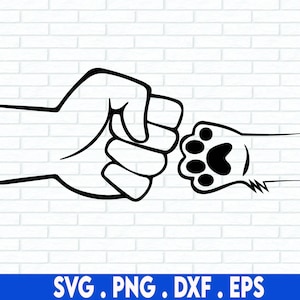 Poing bosse chien patte Svg, fichiers pour Cricut, téléchargements de modèles par sublimation, impression de patte SVG, meilleur ami SVG, chien maman SVG