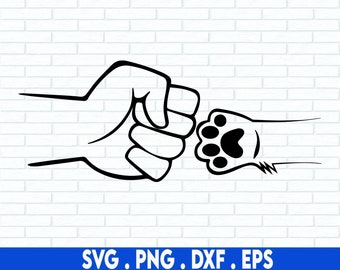 Fist Bump Hund Pfote SVG, Dateien für Cricut, Sublimation Designs Downloads, Pfotenabdruck SVG, Bester Freund SVG, Hundemutter SVG