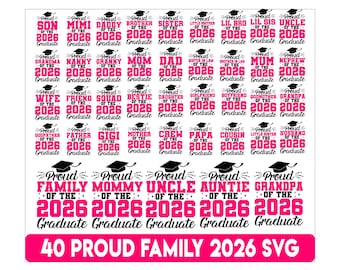 Stolze Familie von 2026 graduierte SVG, stolze graduierte Familie svg, Klasse von 2026, Abschluss svg, 2026 Abschluss svg Bundle, Seniorenfamilie svg
